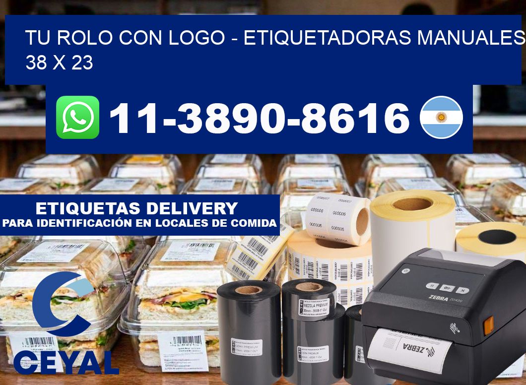 tu rolo con logo - Etiquetadoras Manuales  38 x 23
