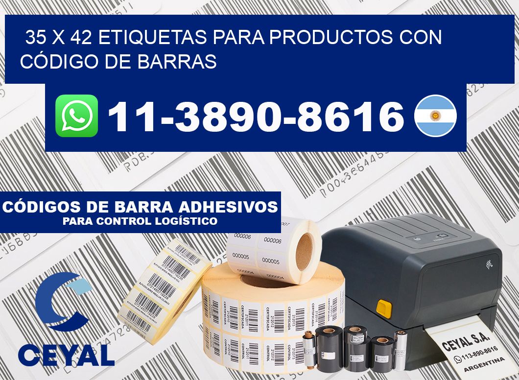 35 x 42 ETIQUETAS PARA PRODUCTOS CON CÓDIGO DE BARRAS
