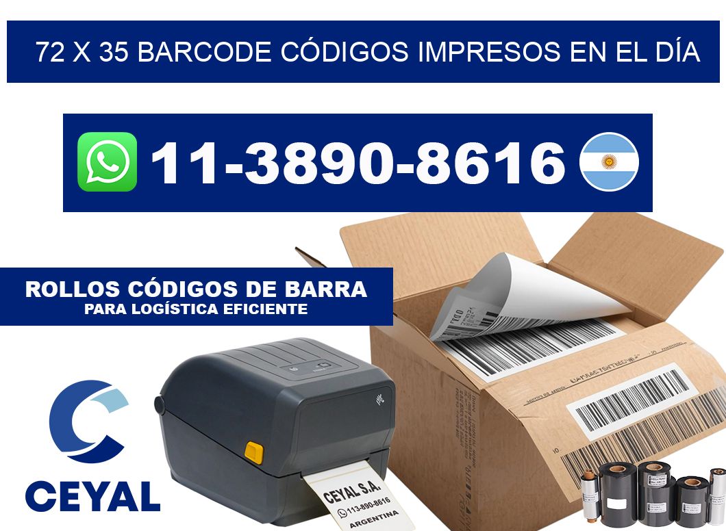 72 x 35 BARCODE CÓDIGOS IMPRESOS EN EL DÍA