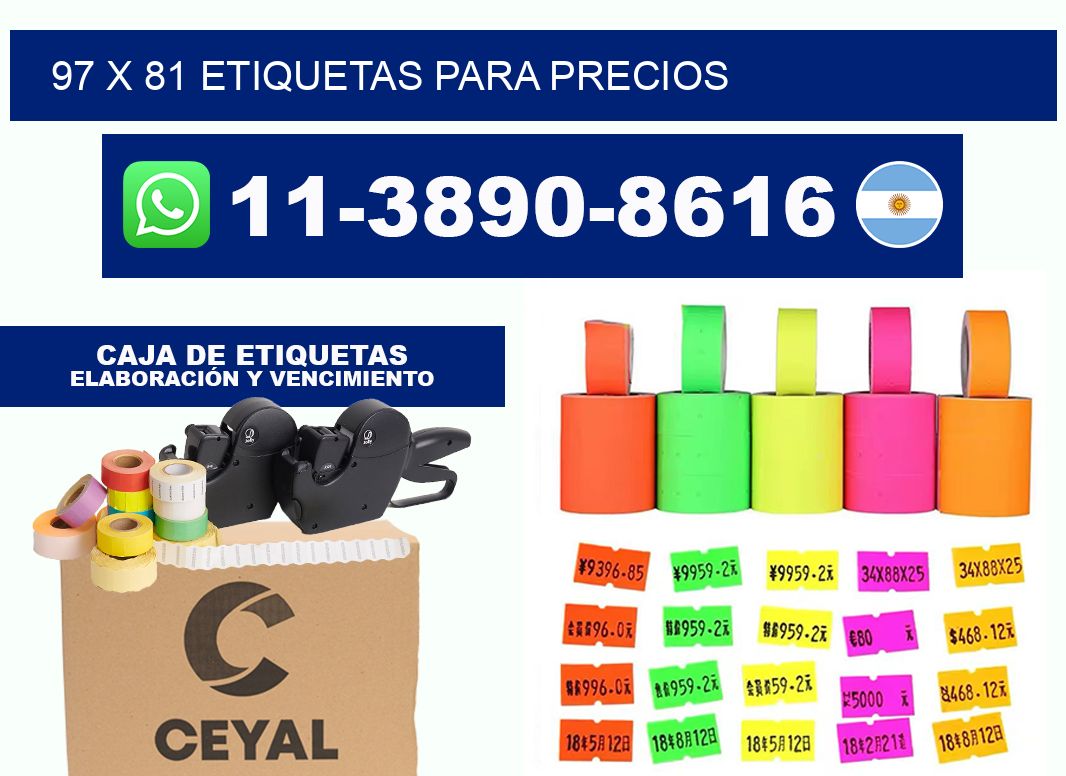 97 x 81 etiquetas para precios