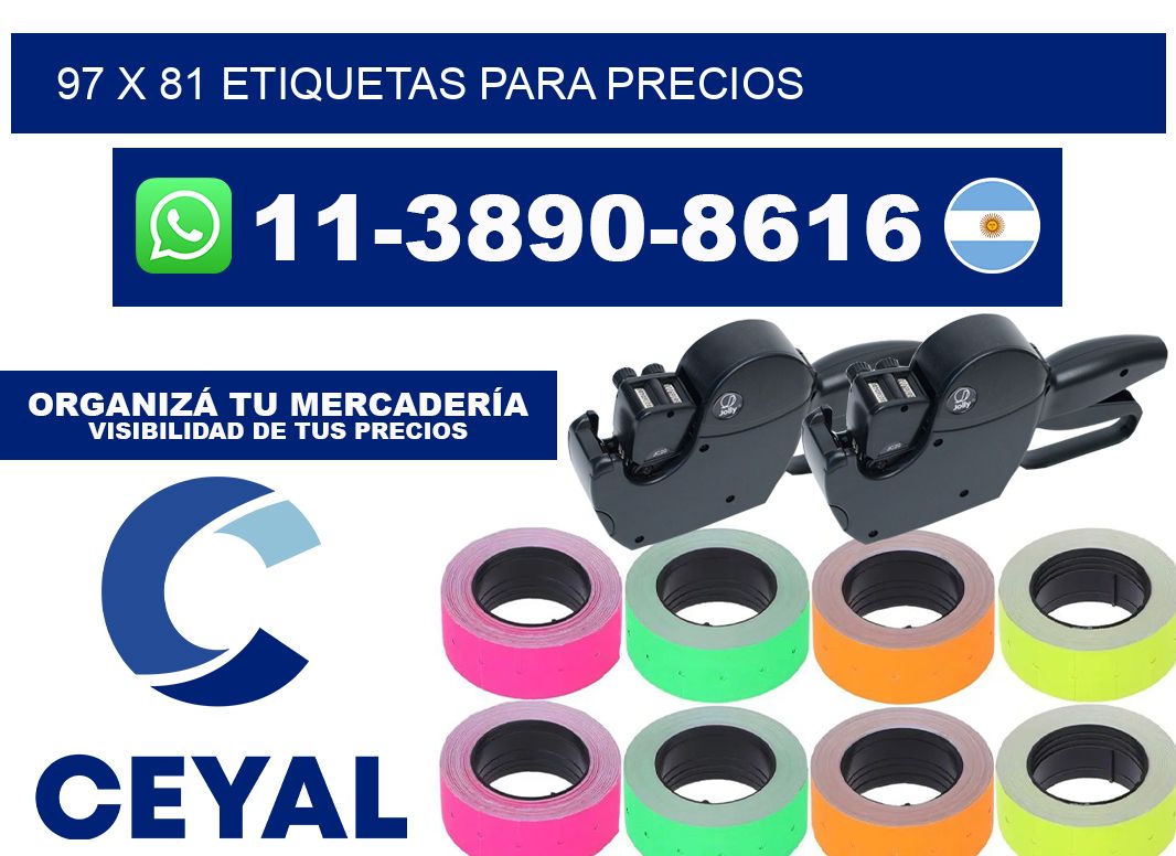 97 x 81 etiquetas para precios