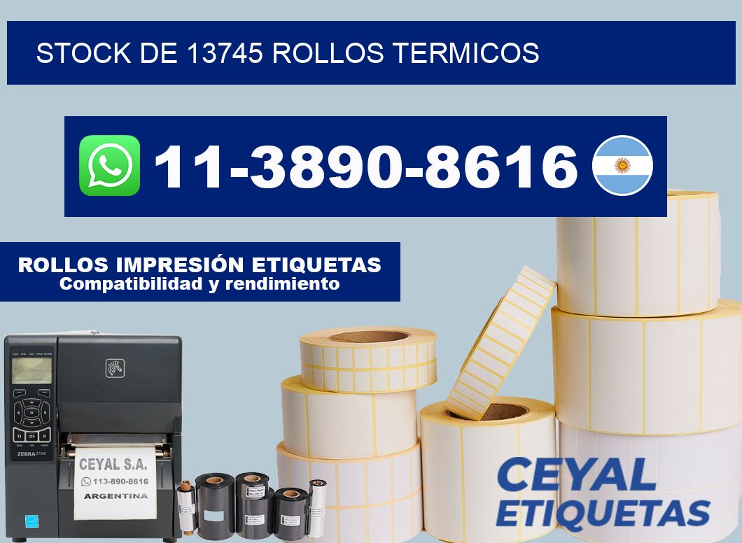 STOCK DE 13745 ROLLOS TERMICOS