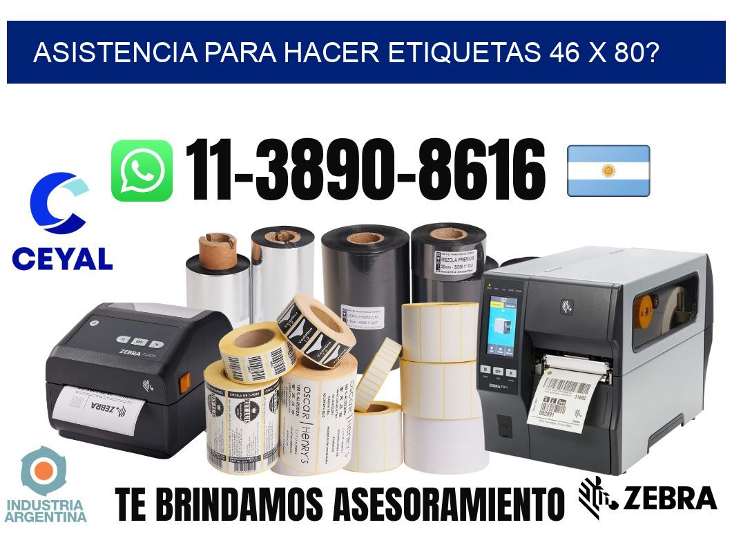 asistencia para hacer etiquetas 46 x 80?
