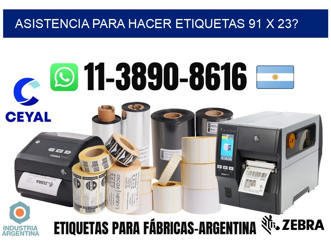 asistencia para hacer etiquetas 91 x 23?