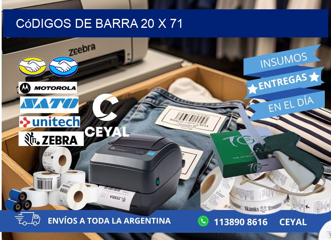 códigos de barra 20 x 71