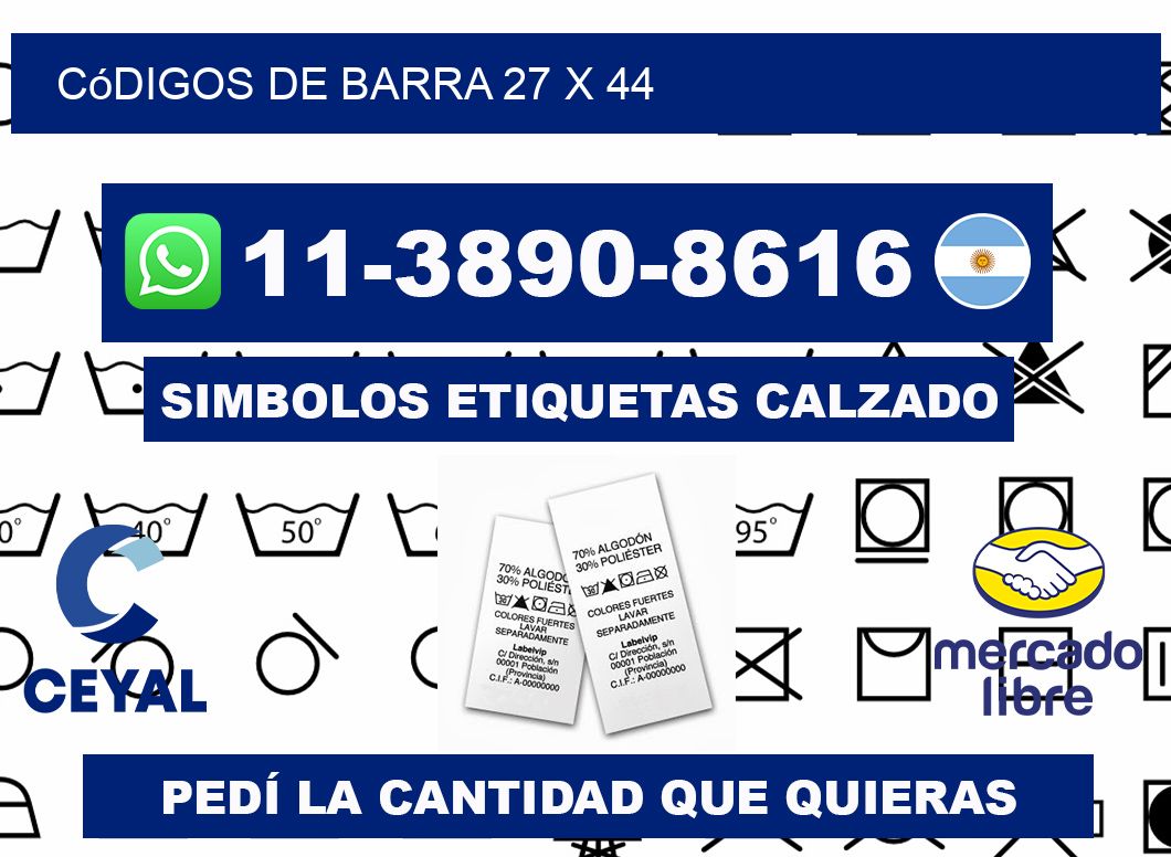 códigos de barra 27 x 44