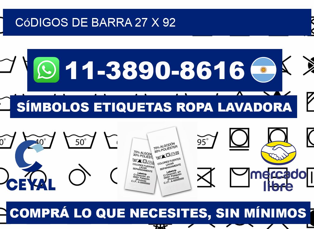 códigos de barra 27 x 92