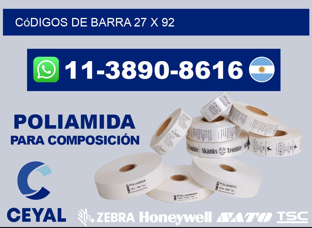 códigos de barra 27 x 92