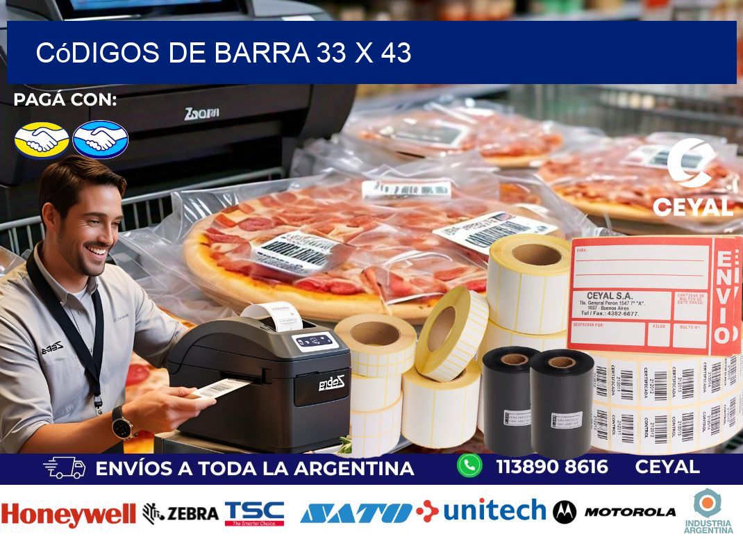 códigos de barra 33 x 43