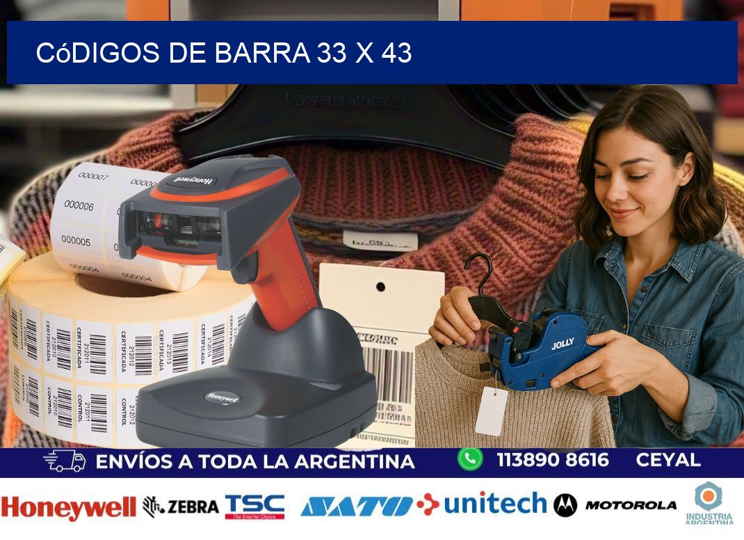 códigos de barra 33 x 43