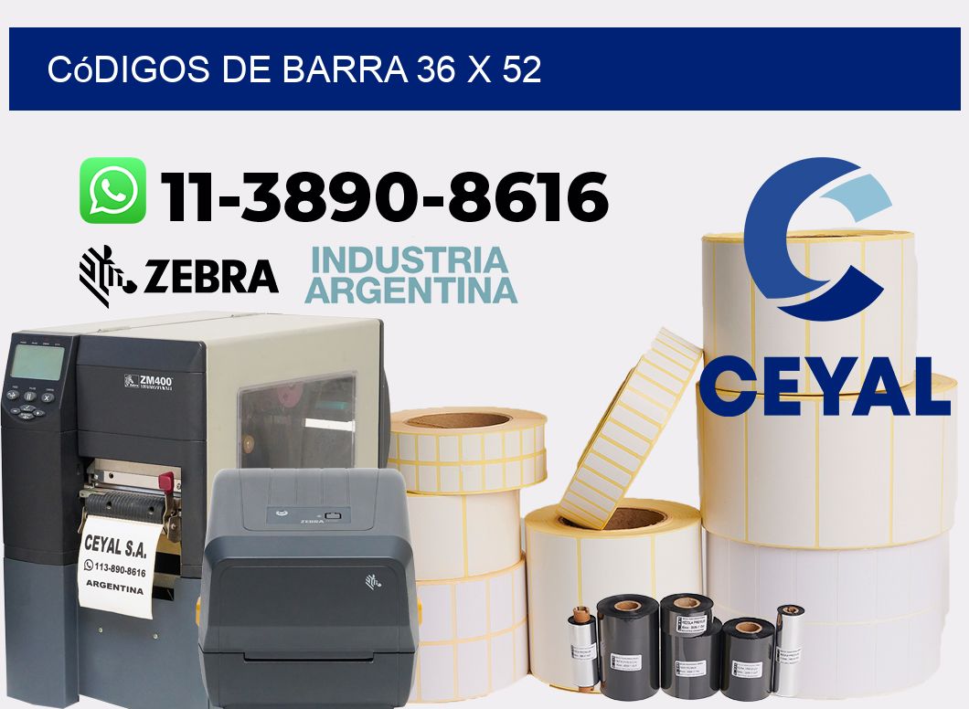 códigos de barra 36 x 52
