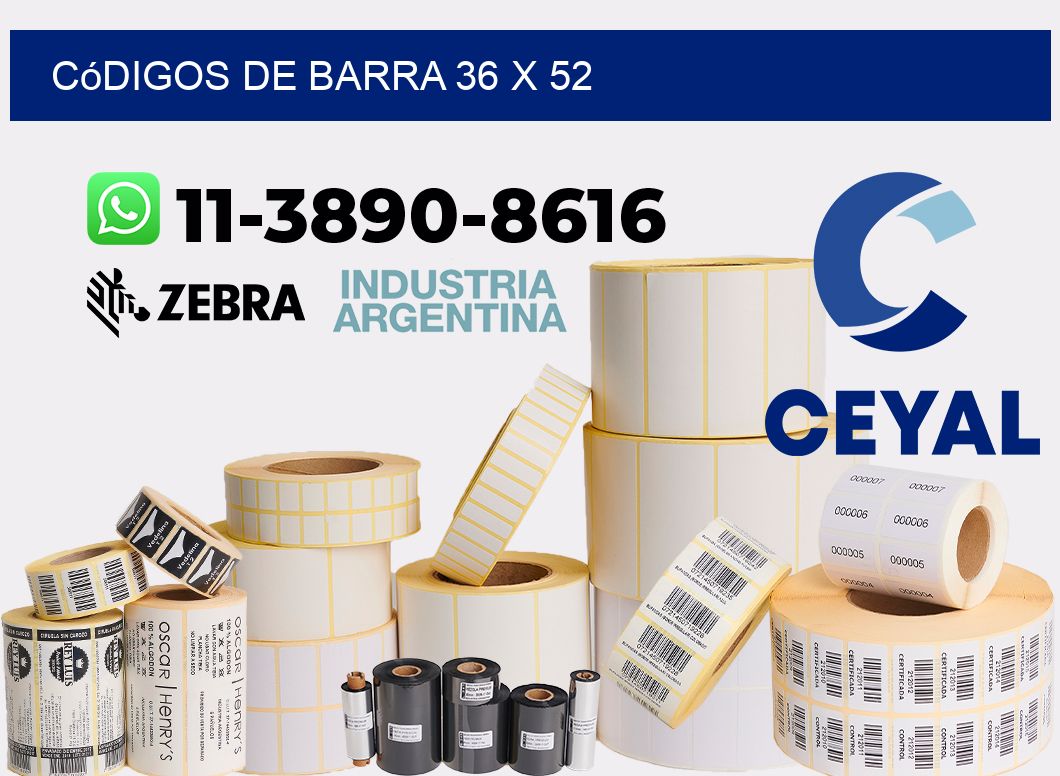 códigos de barra 36 x 52