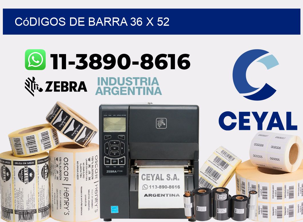 códigos de barra 36 x 52