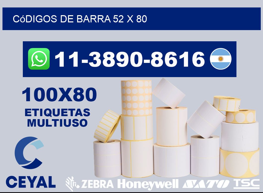 códigos de barra 52 x 80