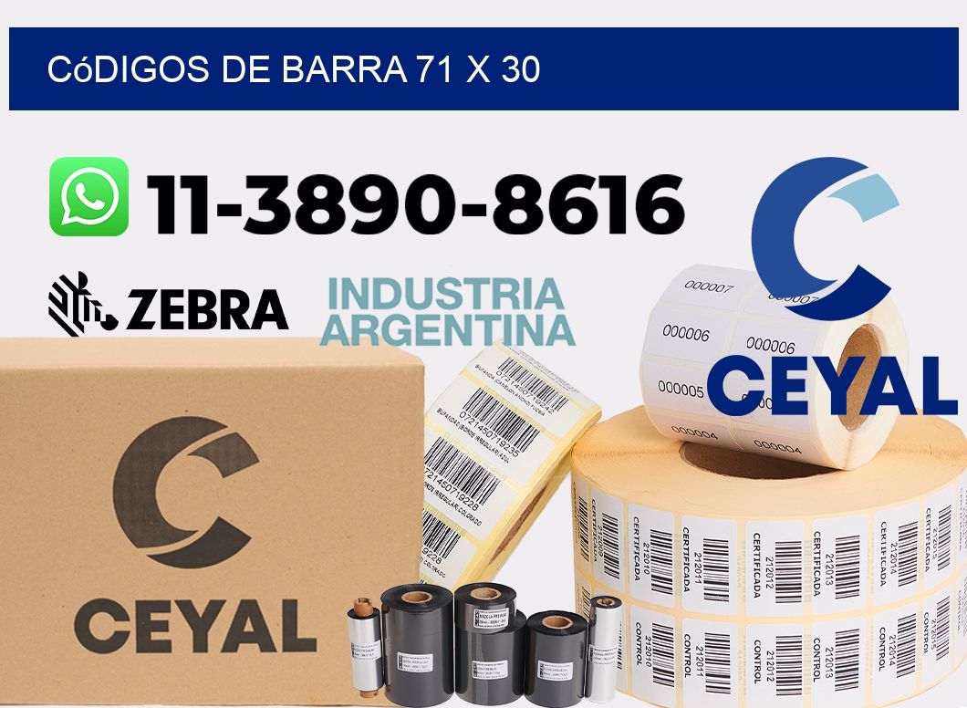 códigos de barra 71 x 30