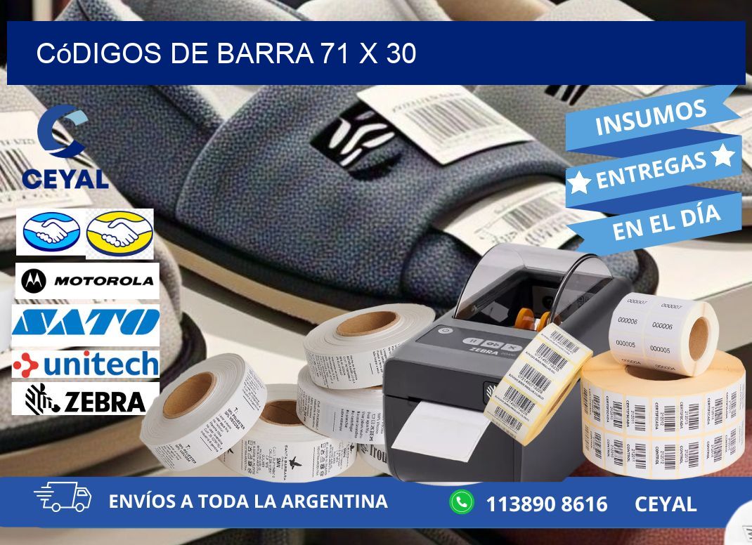 códigos de barra 71 x 30