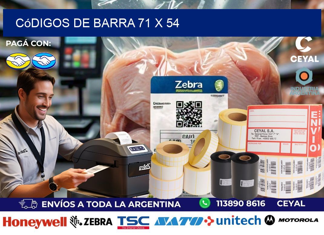 códigos de barra 71 x 54
