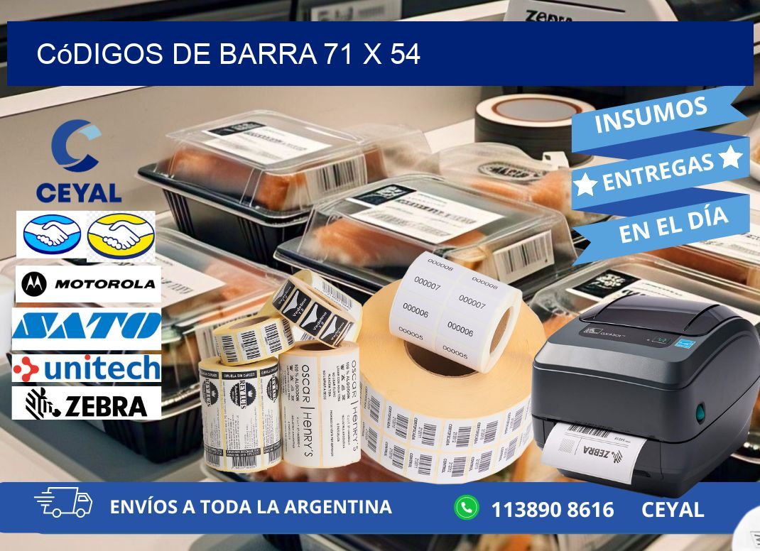 códigos de barra 71 x 54