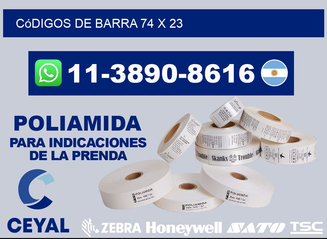 códigos de barra 74 x 23