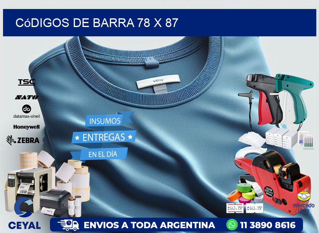 códigos de barra 78 x 87