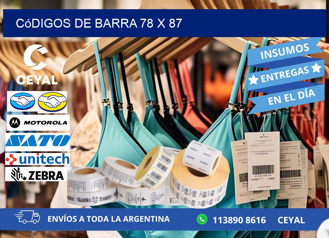 códigos de barra 78 x 87