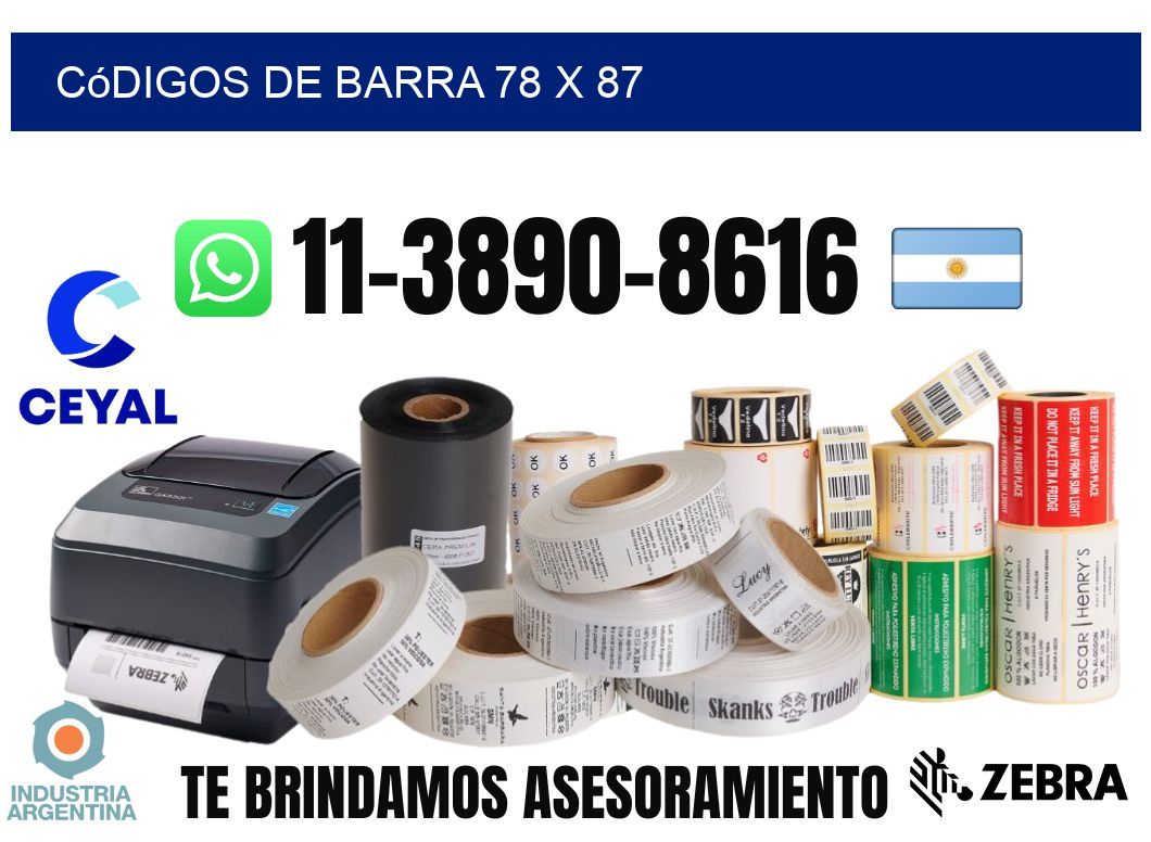 códigos de barra 78 x 87