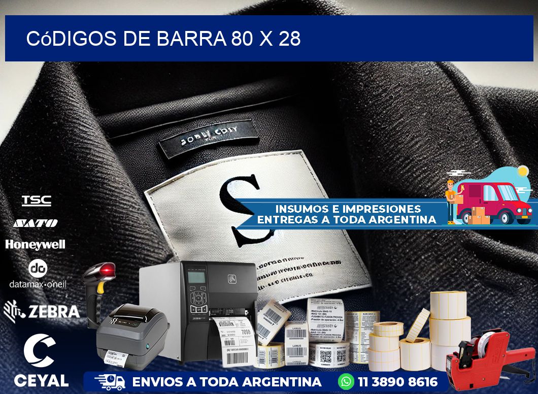 códigos de barra 80 x 28