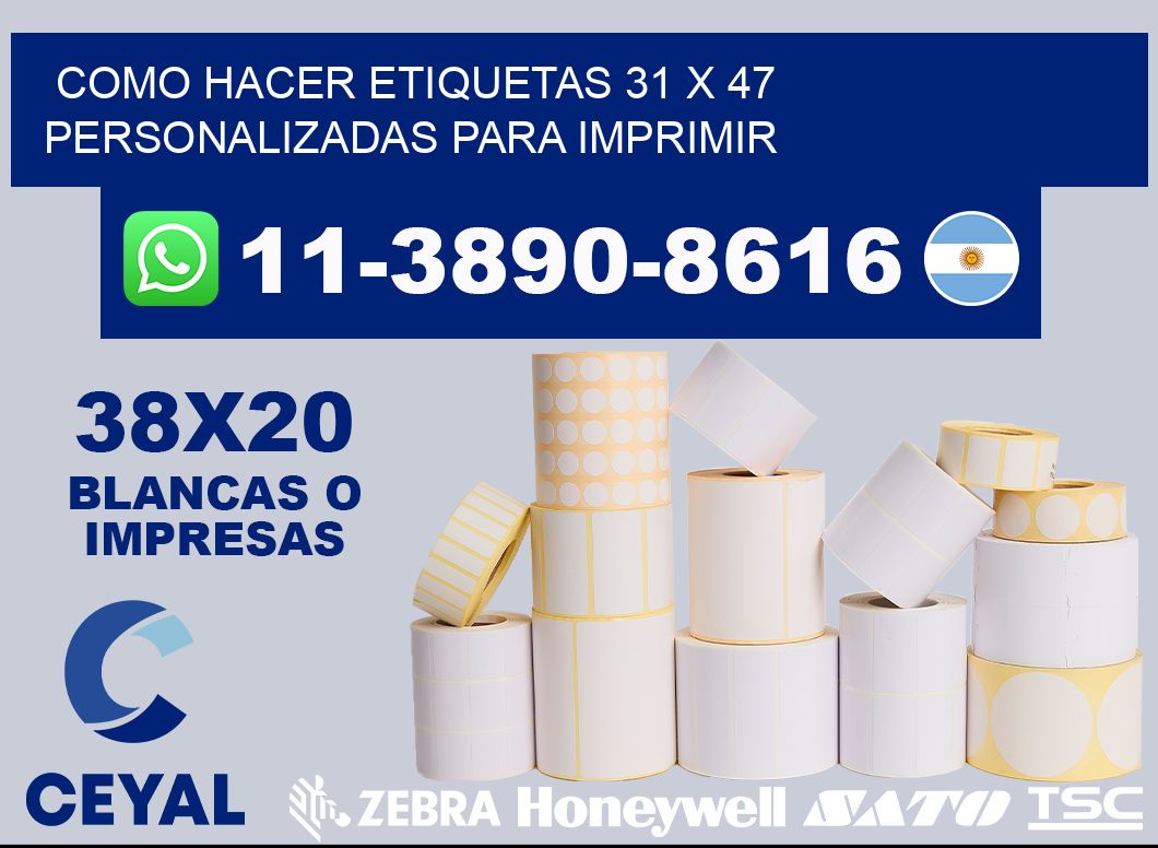 como hacer etiquetas 31 x 47 personalizadas para imprimir