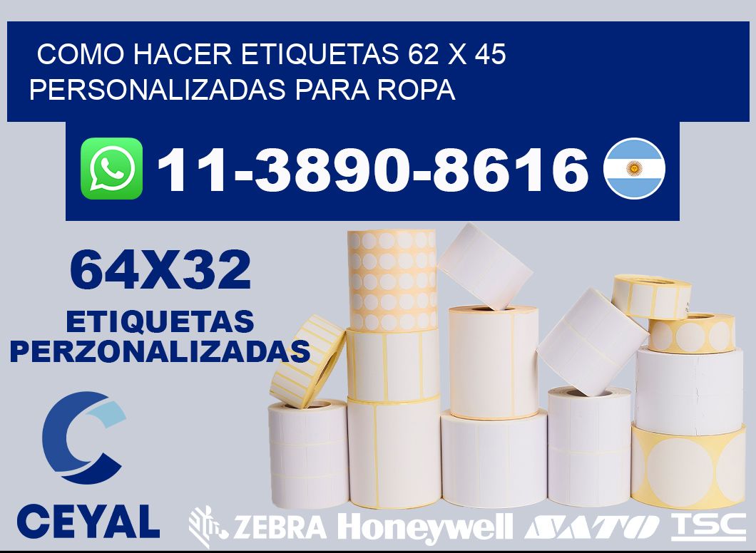 como hacer etiquetas 62 x 45 personalizadas para ropa