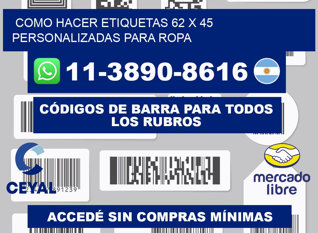 como hacer etiquetas 62 x 45 personalizadas para ropa