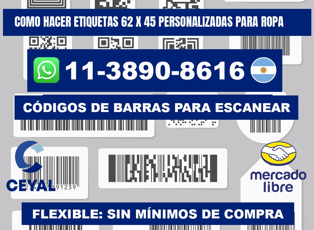 como hacer etiquetas 62 x 45 personalizadas para ropa