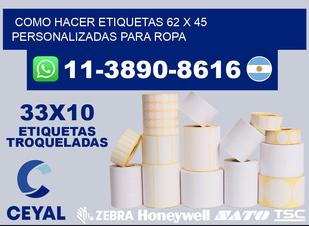 como hacer etiquetas 62 x 45 personalizadas para ropa