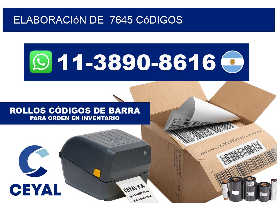 elaboración de  7645 códigos