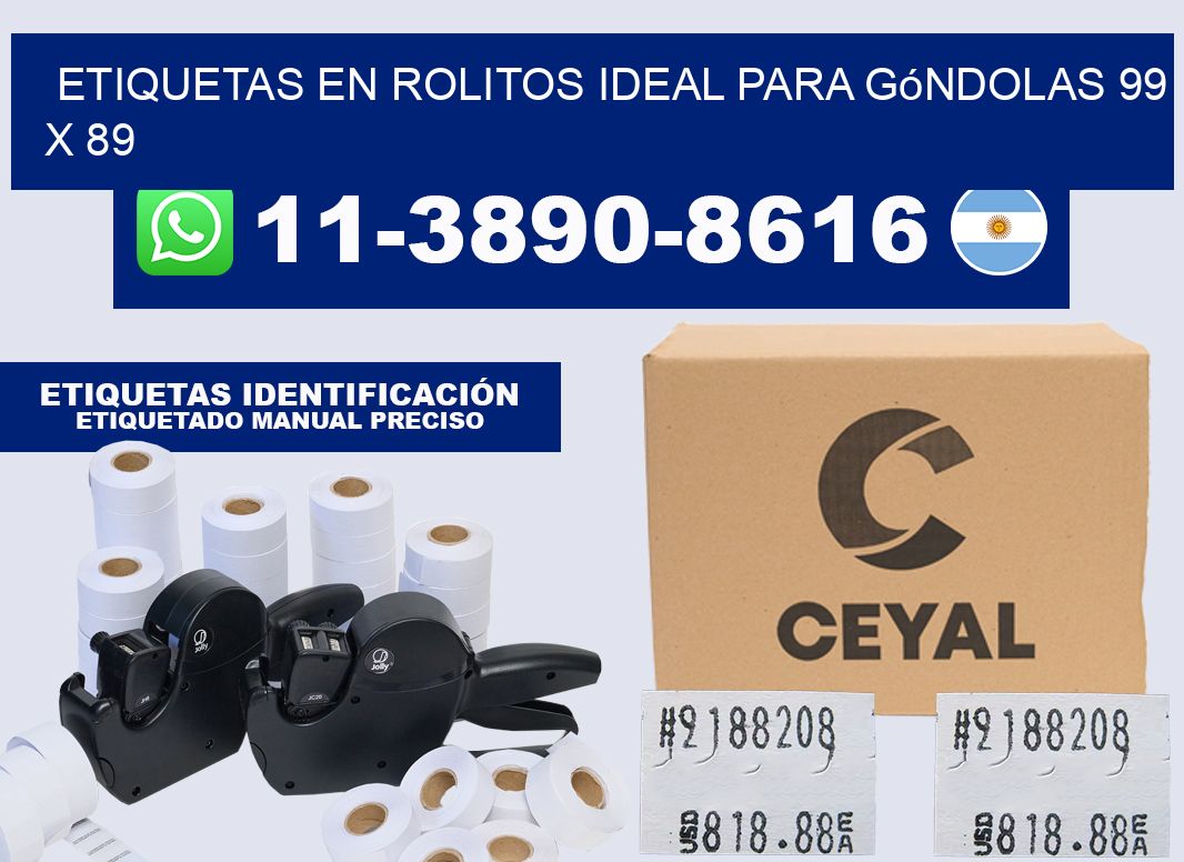 etiquetas en rolitos ideal para góndolas 99 x 89