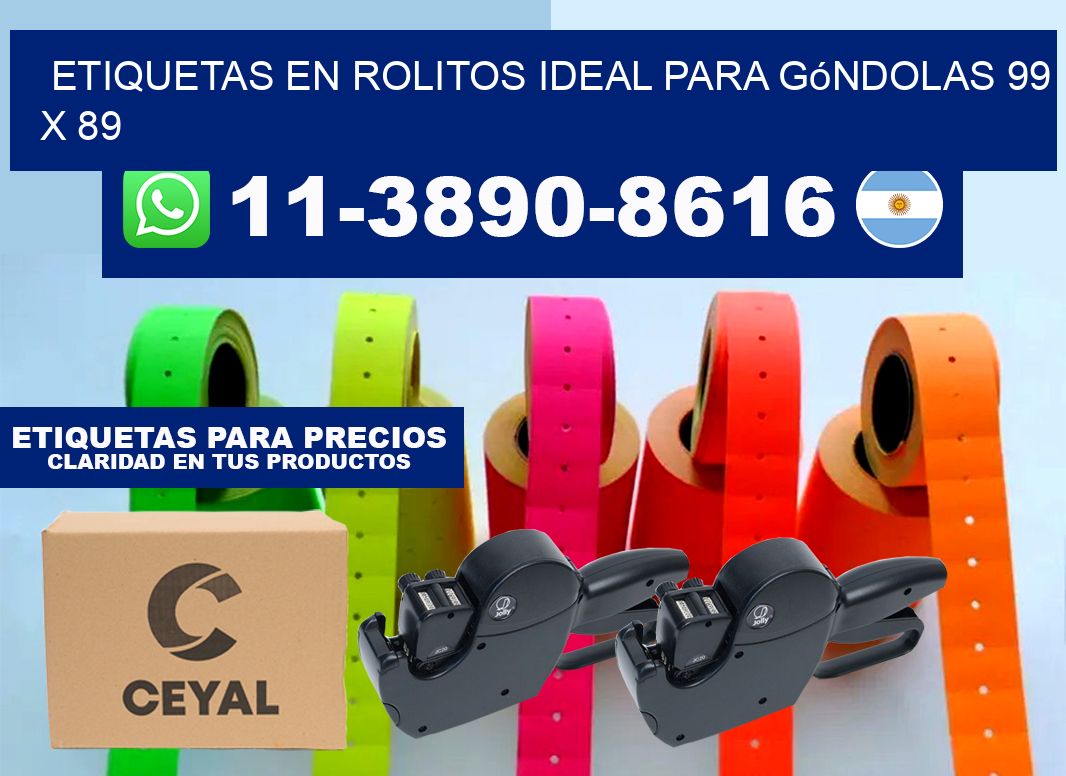 etiquetas en rolitos ideal para góndolas 99 x 89