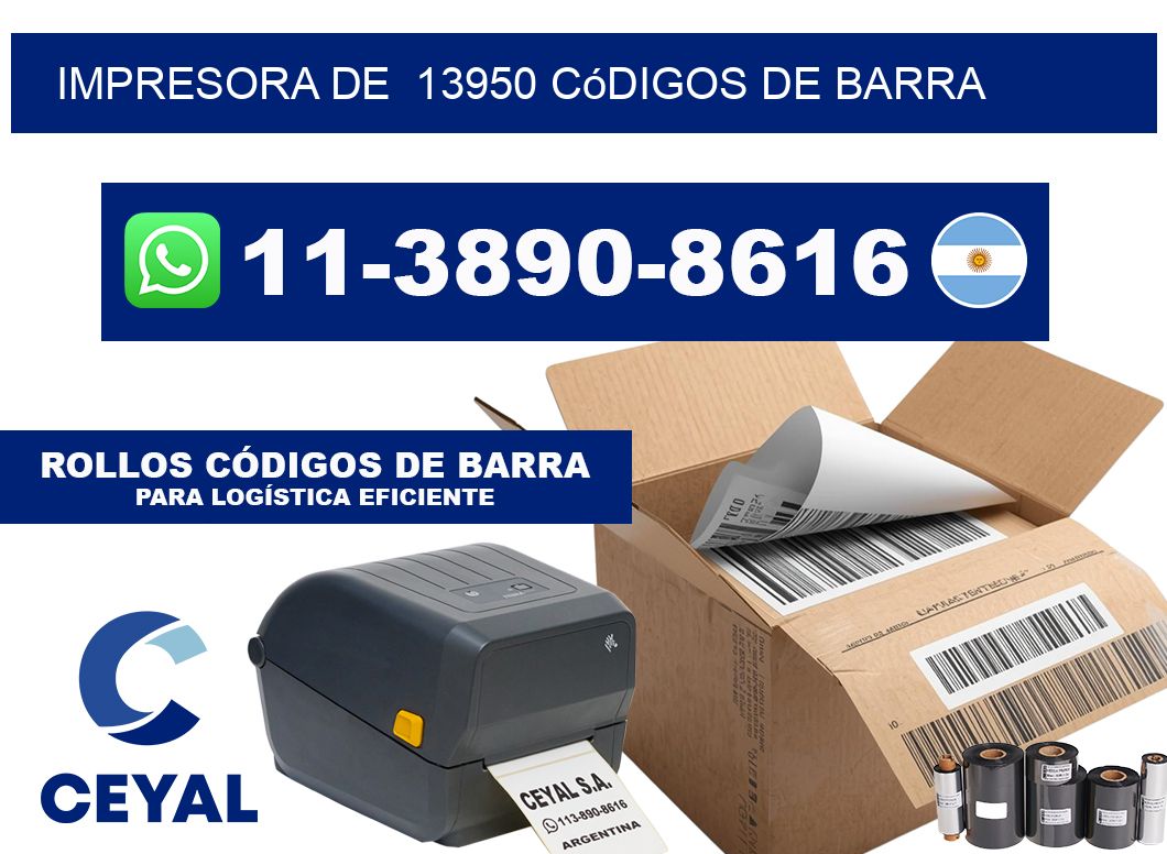 impresora de  13950 códigos de barra