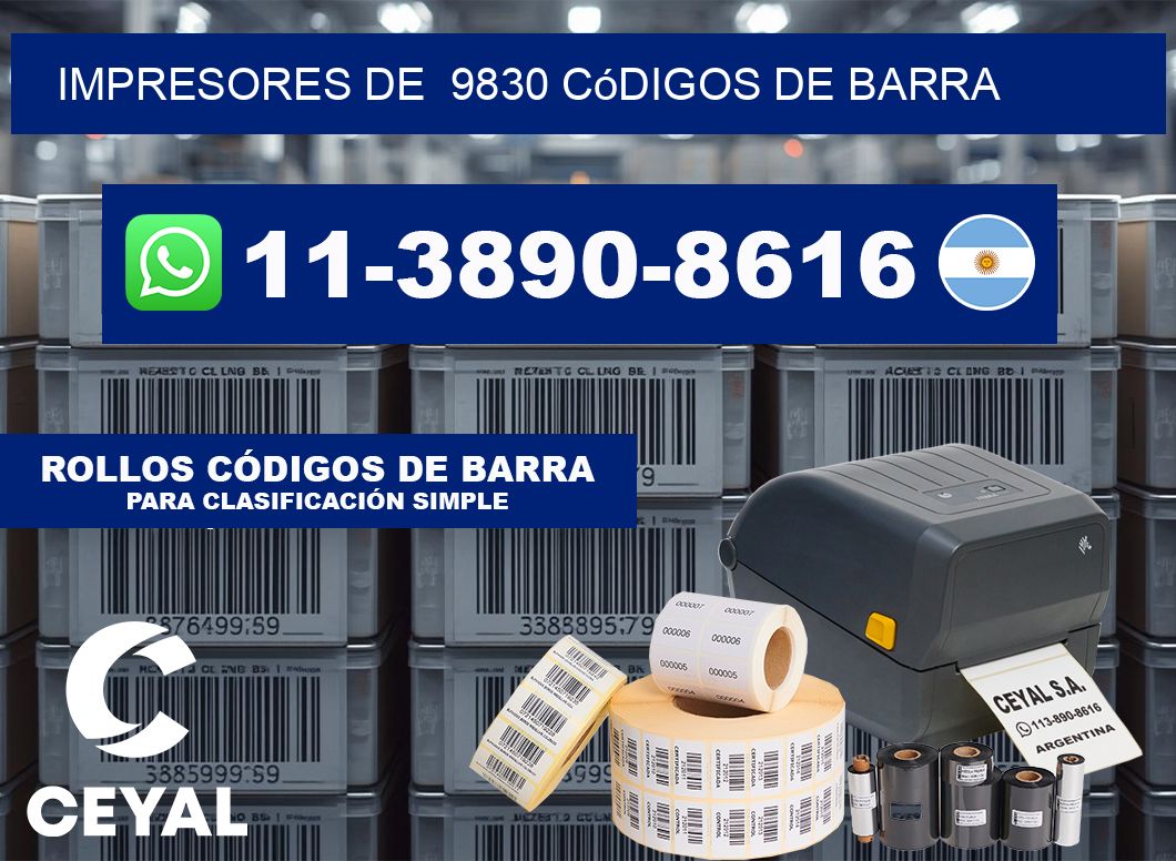 impresores de 9830 códigos de barra