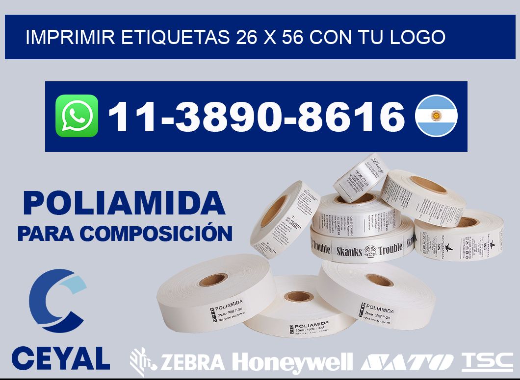 imprimir etiquetas 26 x 56 con tu logo