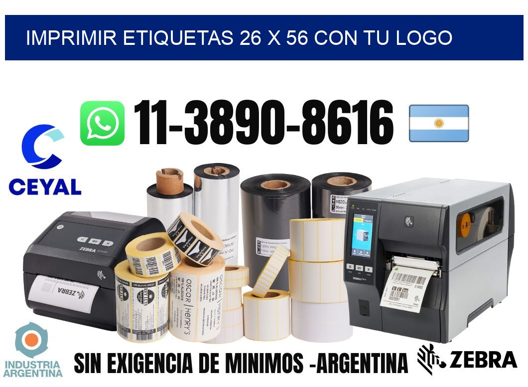 imprimir etiquetas 26 x 56 con tu logo