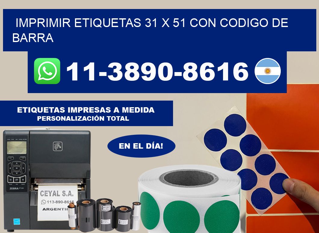 imprimir etiquetas 31 x 51 con codigo de barra