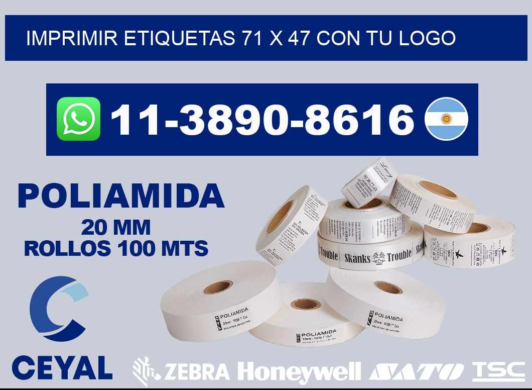 imprimir etiquetas 71 x 47 con tu logo