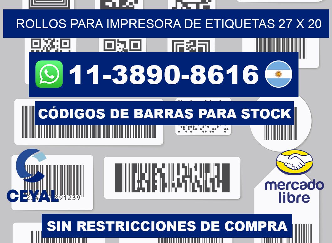 rollos para impresora de etiquetas 27 x 20