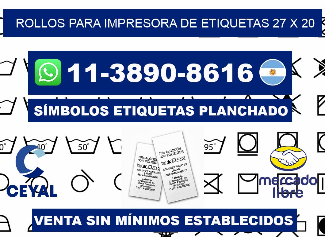 rollos para impresora de etiquetas 27 x 20