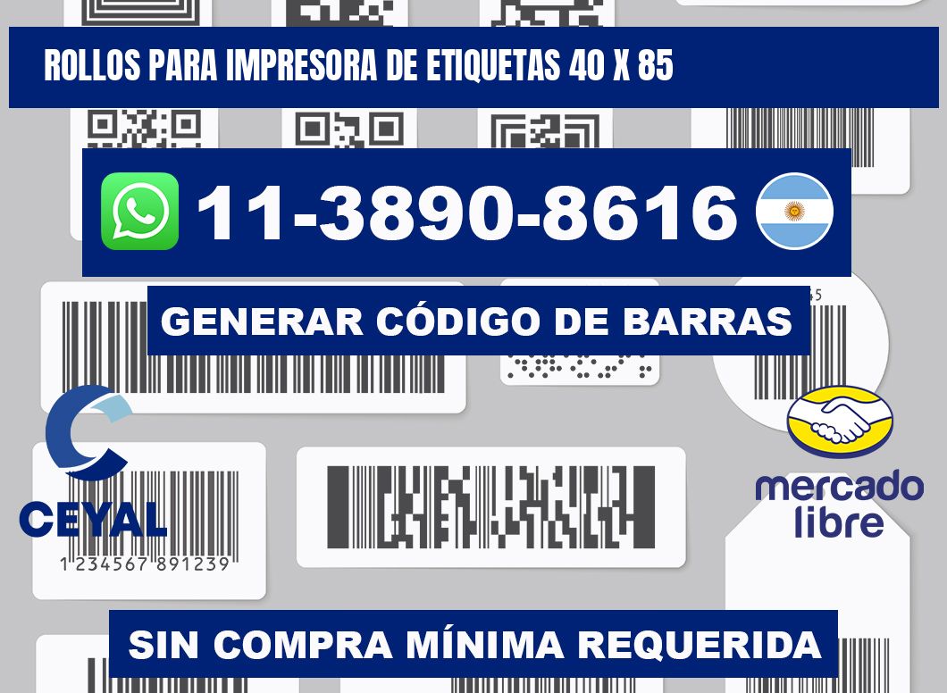 rollos para impresora de etiquetas 40 x 85