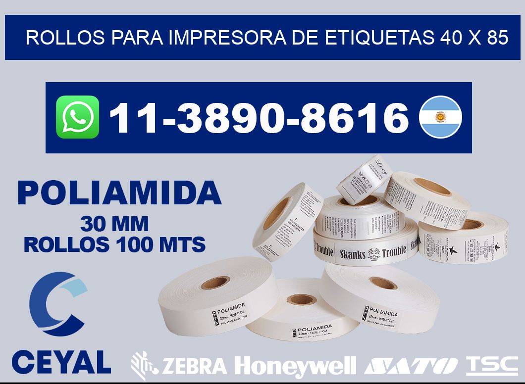 rollos para impresora de etiquetas 40 x 85