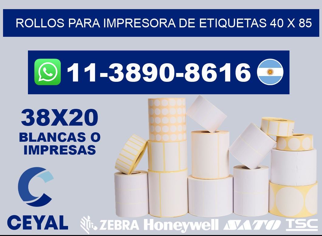 rollos para impresora de etiquetas 40 x 85