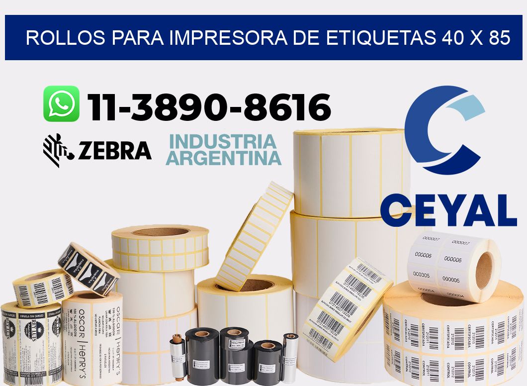 rollos para impresora de etiquetas 40 x 85