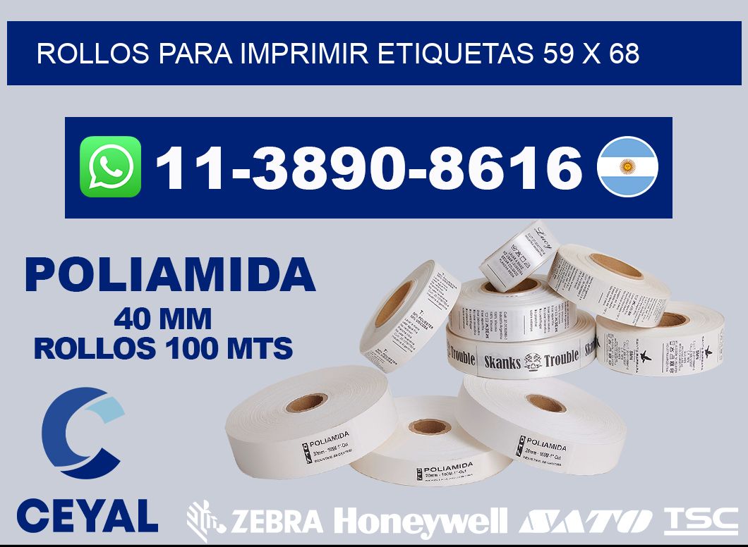rollos para imprimir etiquetas 59 x 68