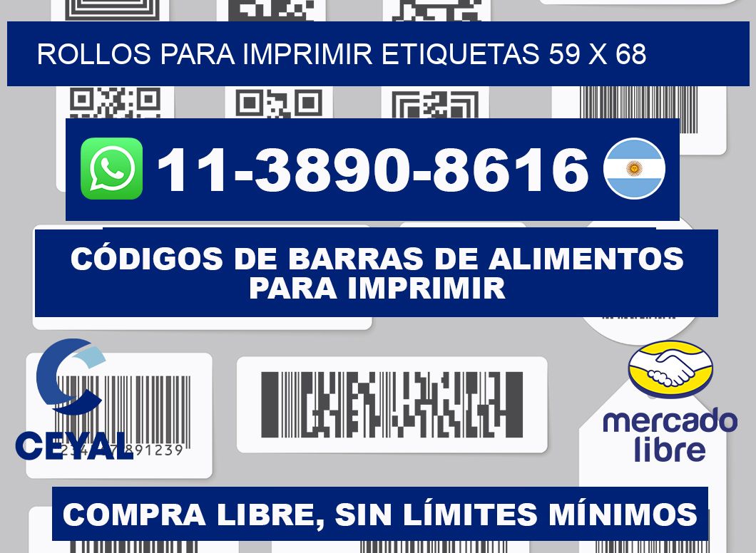 rollos para imprimir etiquetas 59 x 68