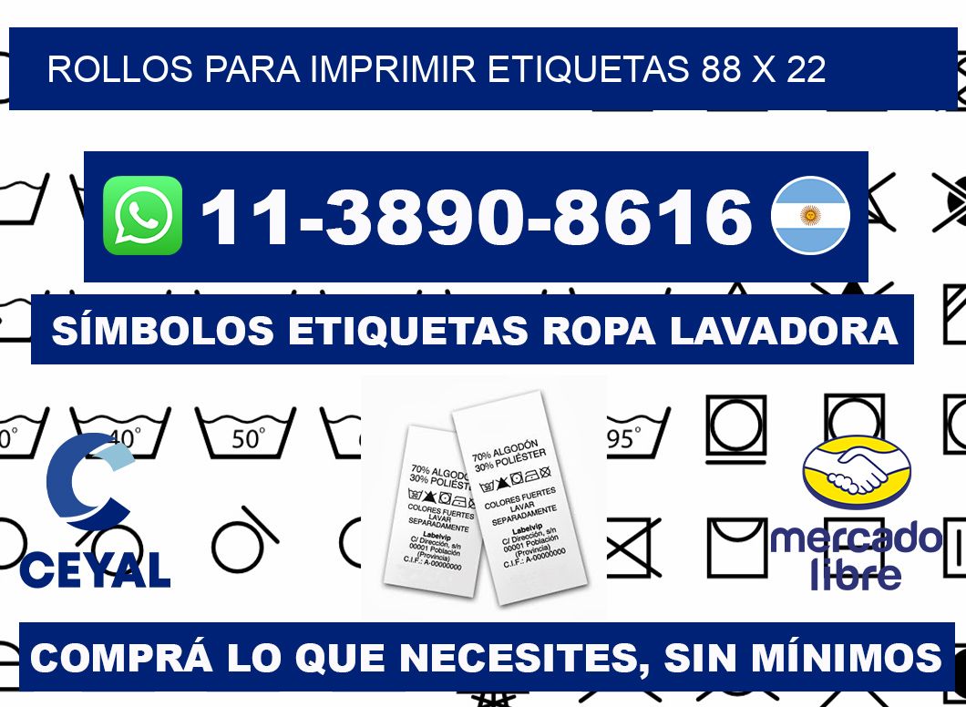rollos para imprimir etiquetas 88 x 22